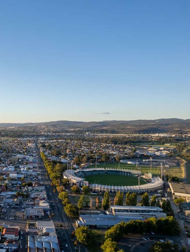 Utas Stadium Aerial Stock